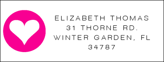 Modern Heart Return Address Labels